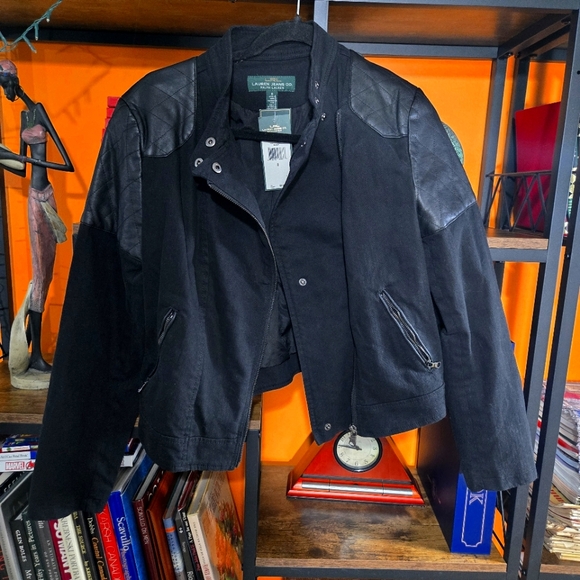 Lauren Ralph Lauren Jackets & Blazers - New Lauren Jeans‎ CO. Ralp Lauren Jacket Women 8 Black Full-Zip Long Sleeve